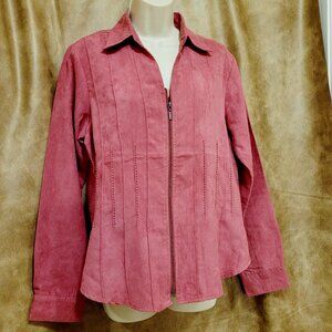 Lemon Grass suede zipper shirt